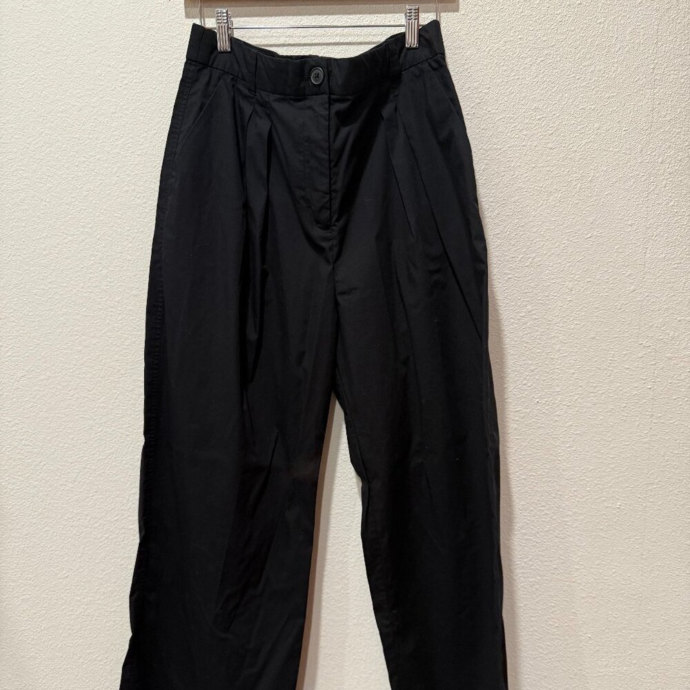 Abercrombie & Fitch Wide Leg Cuffed Black Pants Size Medium